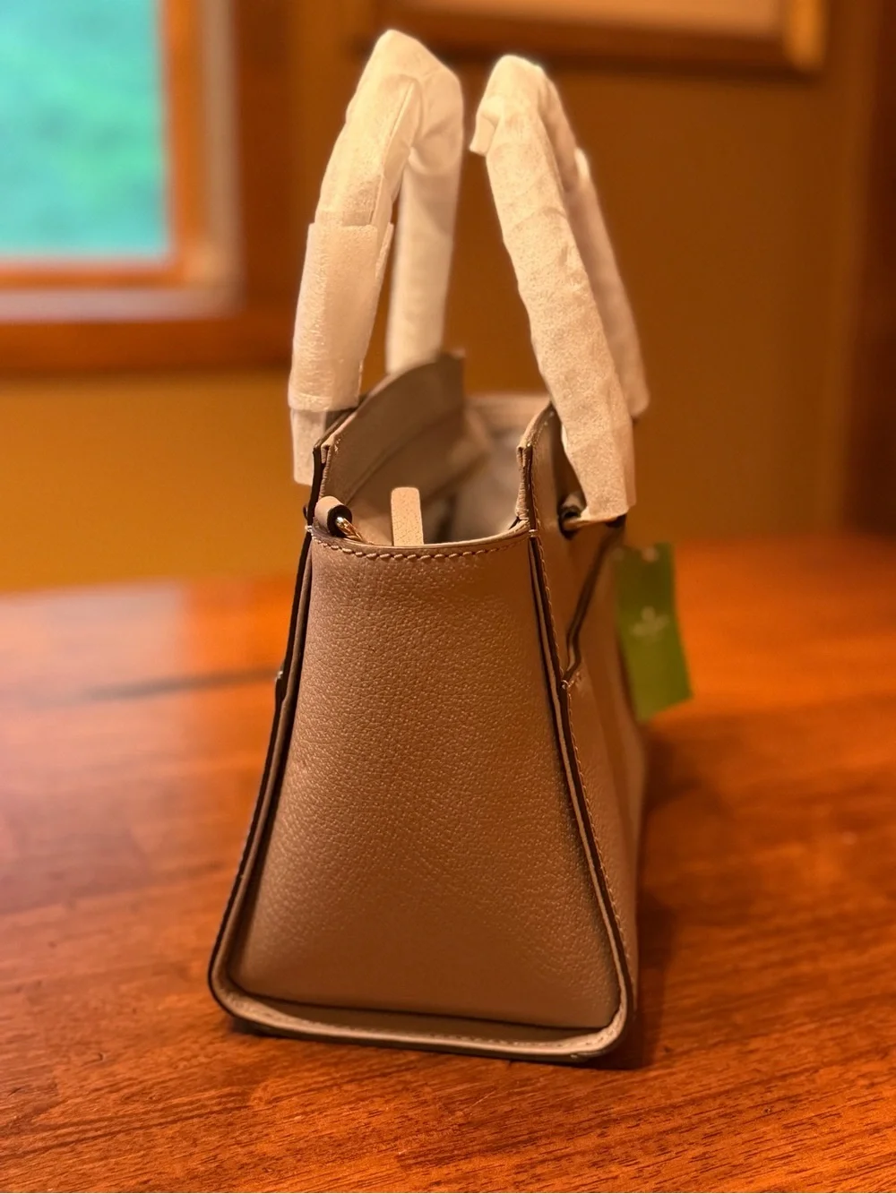 kate spade NWT Pebbled Leather Crossbody Tote Satchel in Light Beige $398 Retail